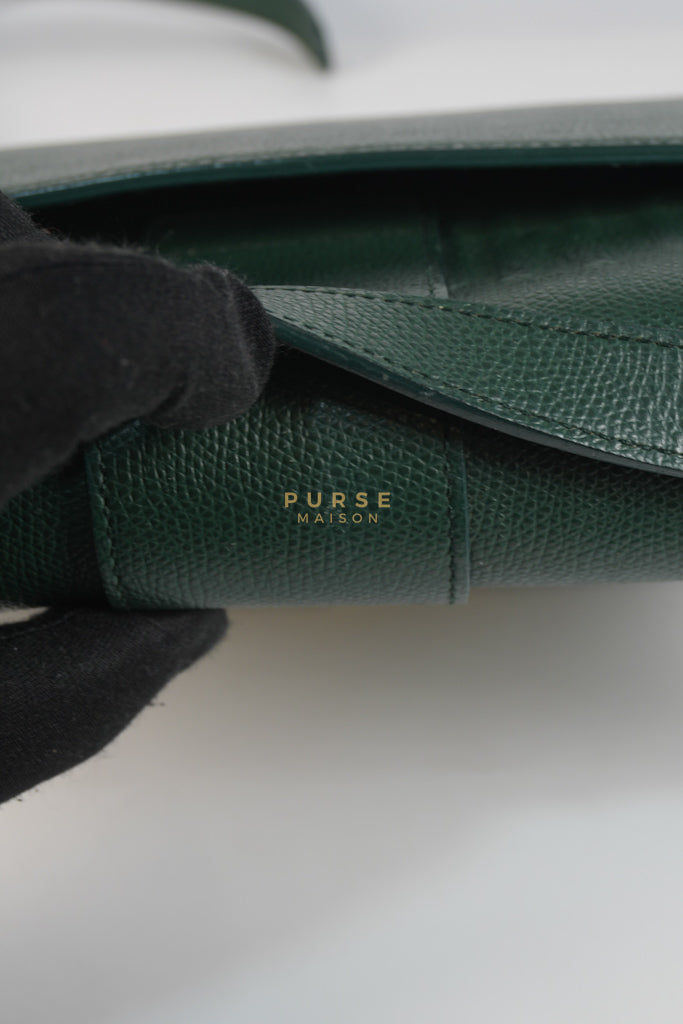 30 Montaigne in Green Grained Calfskin Leather & Gold Hardware | Purse Maison Luxury Bags Shop