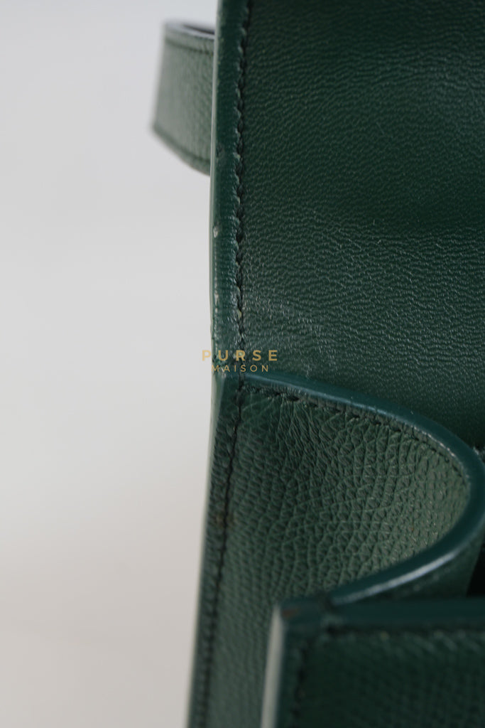 30 Montaigne in Green Grained Calfskin Leather & Gold Hardware | Purse Maison Luxury Bags Shop