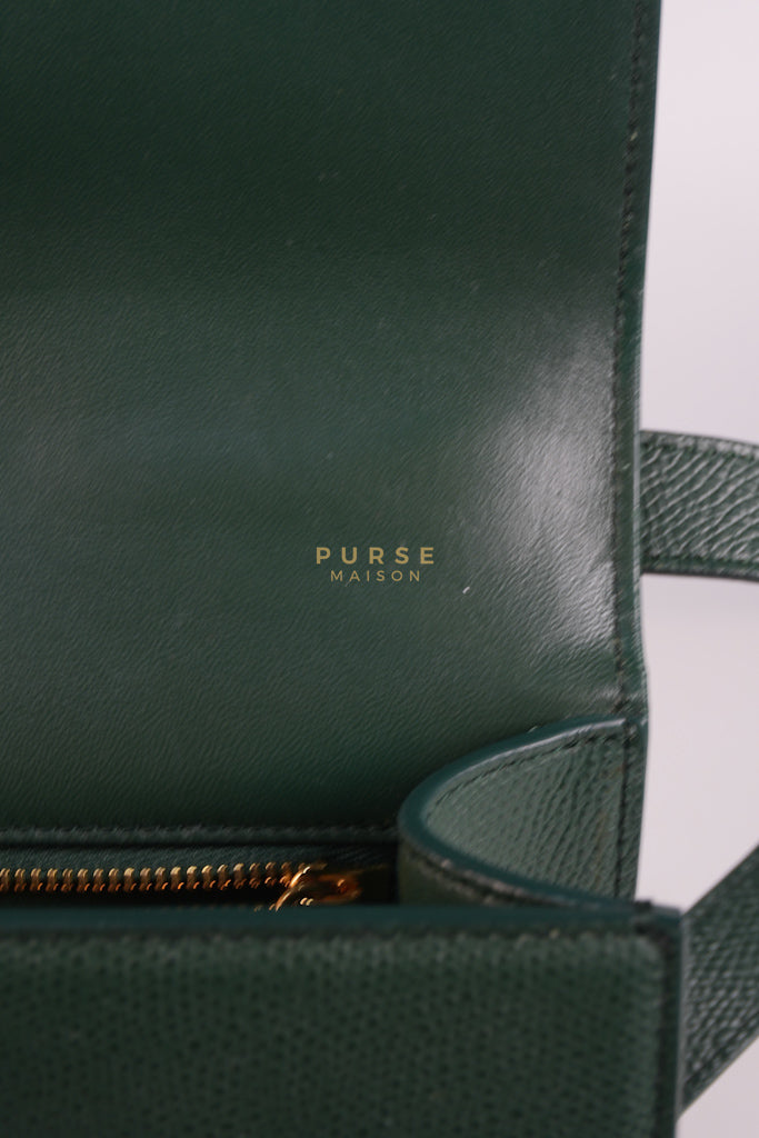 30 Montaigne in Green Grained Calfskin Leather & Gold Hardware | Purse Maison Luxury Bags Shop