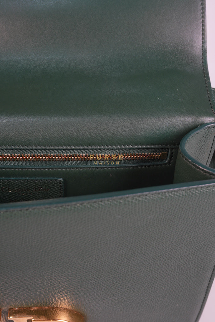 30 Montaigne in Green Grained Calfskin Leather & Gold Hardware | Purse Maison Luxury Bags Shop