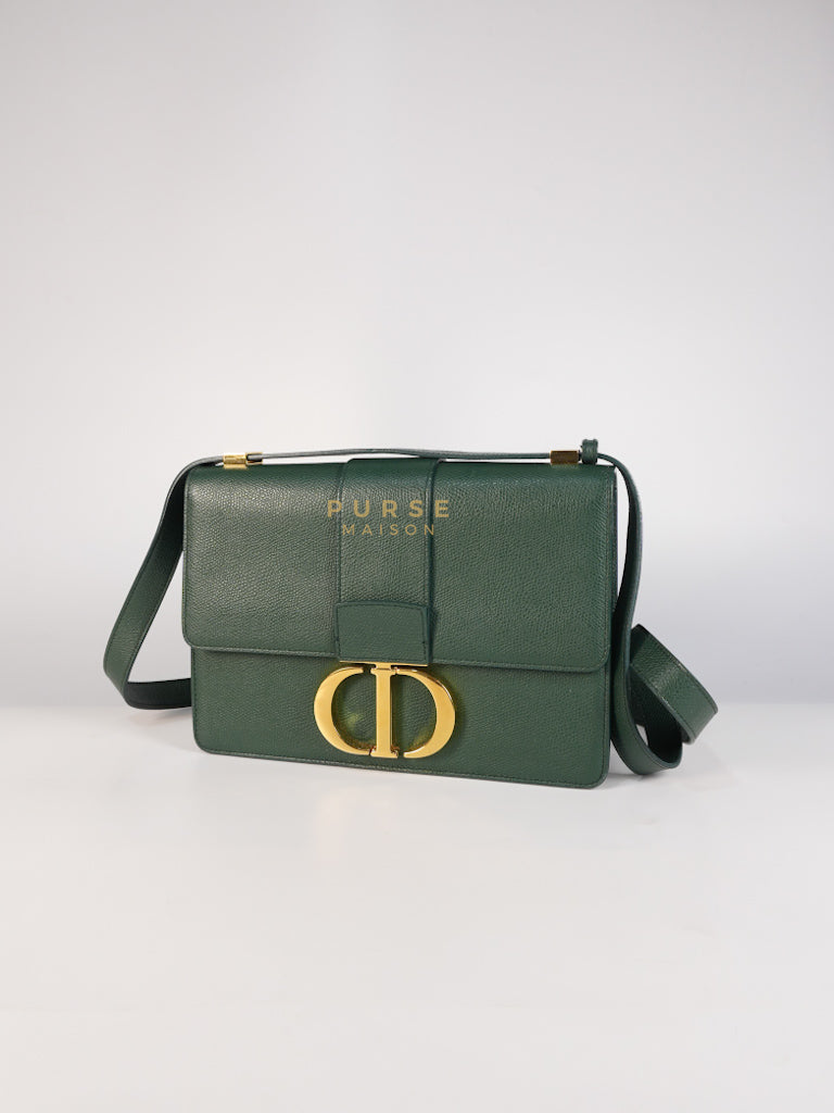 30 Montaigne in Green Grained Calfskin Leather & Gold Hardware | Purse Maison Luxury Bags Shop