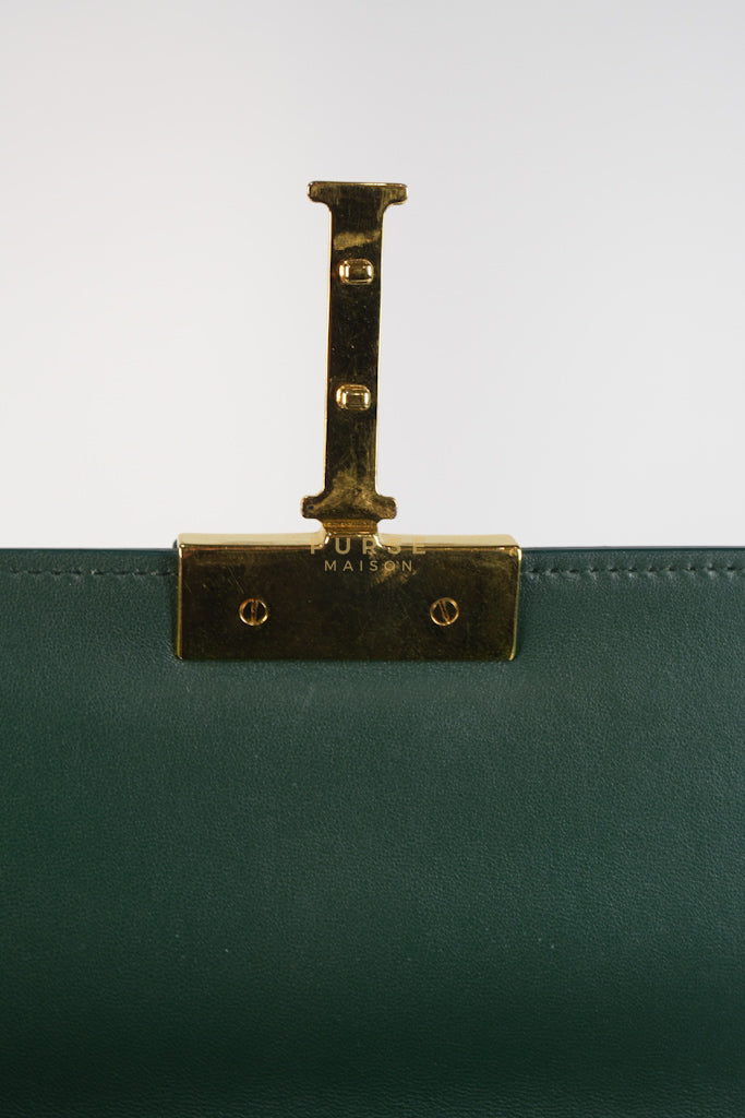 30 Montaigne in Green Grained Calfskin Leather & Gold Hardware | Purse Maison Luxury Bags Shop