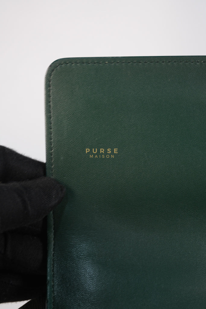 30 Montaigne in Green Grained Calfskin Leather & Gold Hardware | Purse Maison Luxury Bags Shop