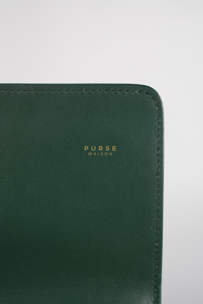 30 Montaigne in Green Grained Calfskin Leather & Gold Hardware | Purse Maison Luxury Bags Shop