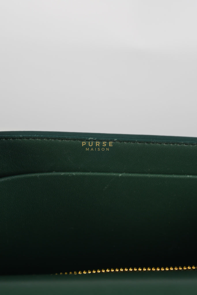 30 Montaigne in Green Grained Calfskin Leather & Gold Hardware | Purse Maison Luxury Bags Shop