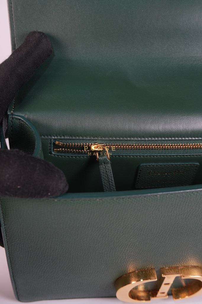 30 Montaigne in Green Grained Calfskin Leather & Gold Hardware | Purse Maison Luxury Bags Shop