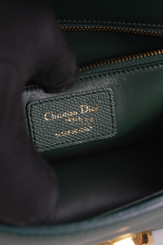 30 Montaigne in Green Grained Calfskin Leather & Gold Hardware | Purse Maison Luxury Bags Shop