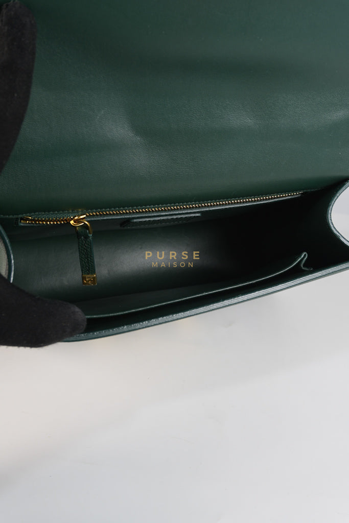 30 Montaigne in Green Grained Calfskin Leather & Gold Hardware | Purse Maison Luxury Bags Shop