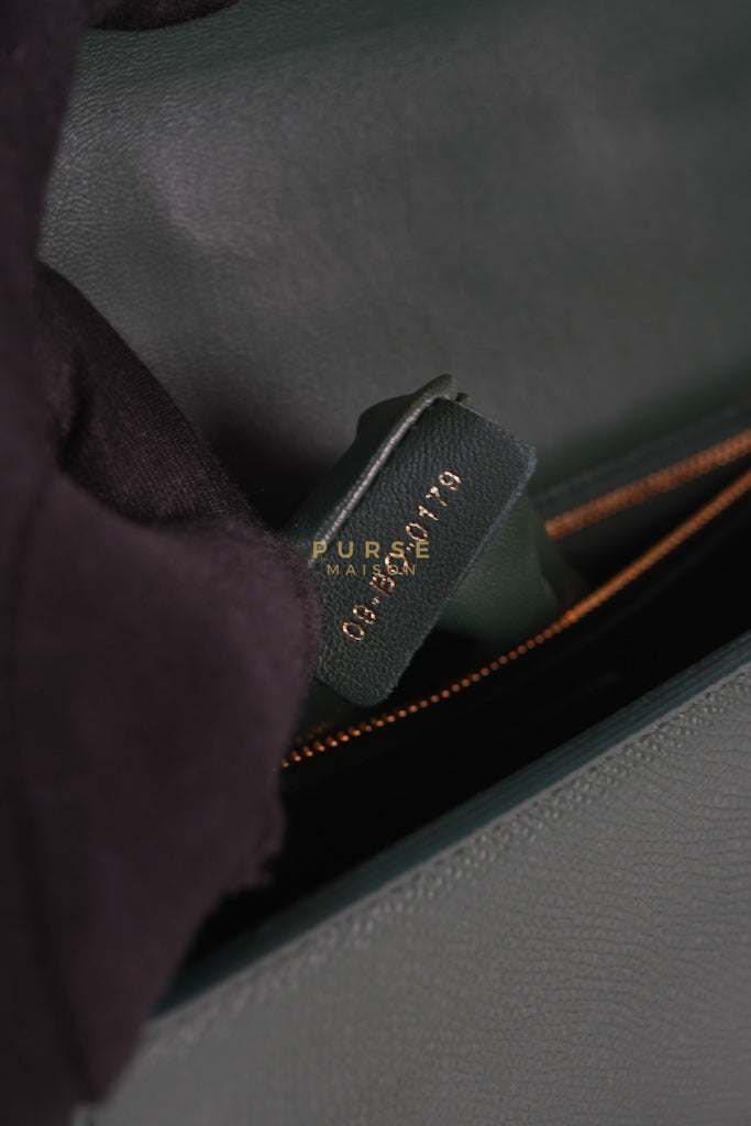 30 Montaigne in Green Grained Calfskin Leather & Gold Hardware | Purse Maison Luxury Bags Shop