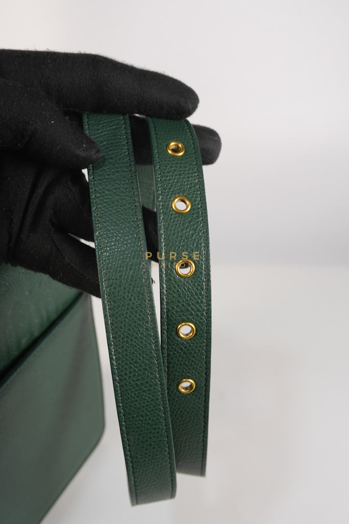 30 Montaigne in Green Grained Calfskin Leather & Gold Hardware | Purse Maison Luxury Bags Shop