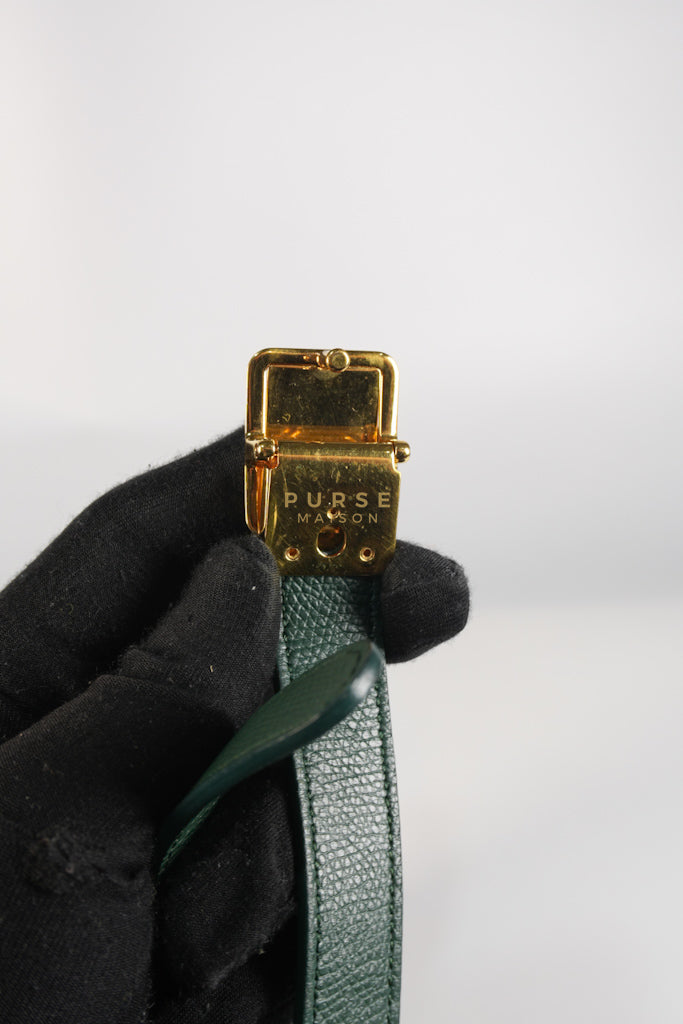30 Montaigne in Green Grained Calfskin Leather & Gold Hardware | Purse Maison Luxury Bags Shop