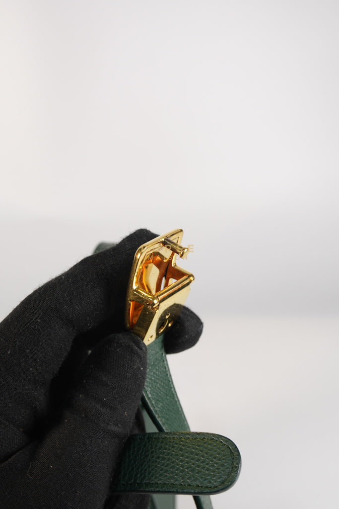 30 Montaigne in Green Grained Calfskin Leather & Gold Hardware | Purse Maison Luxury Bags Shop