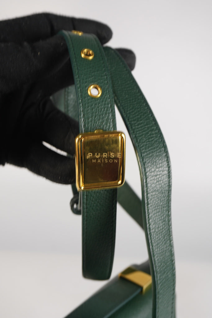 30 Montaigne in Green Grained Calfskin Leather & Gold Hardware | Purse Maison Luxury Bags Shop