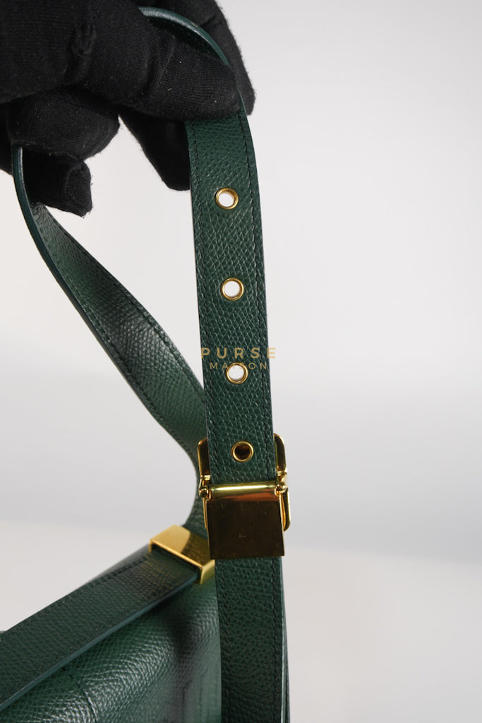 30 Montaigne in Green Grained Calfskin Leather & Gold Hardware | Purse Maison Luxury Bags Shop