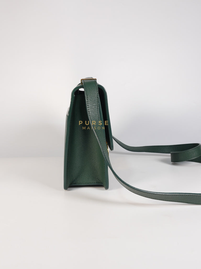 30 Montaigne in Green Grained Calfskin Leather & Gold Hardware | Purse Maison Luxury Bags Shop
