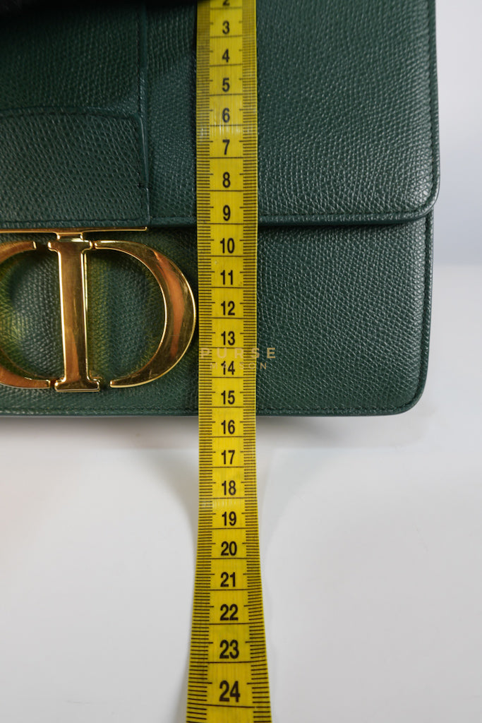 30 Montaigne in Green Grained Calfskin Leather & Gold Hardware | Purse Maison Luxury Bags Shop
