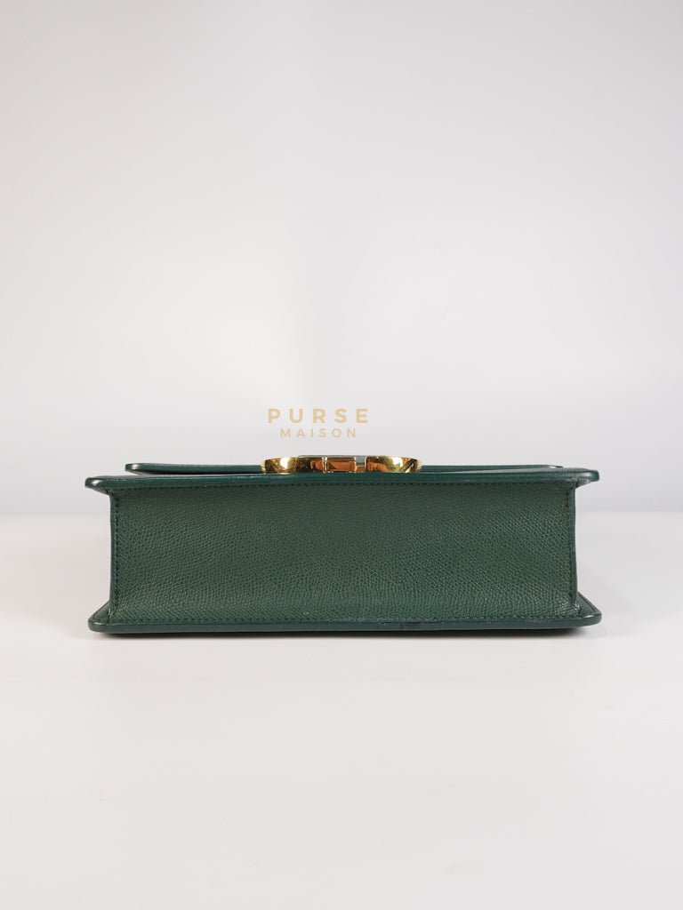 30 Montaigne in Green Grained Calfskin Leather & Gold Hardware | Purse Maison Luxury Bags Shop
