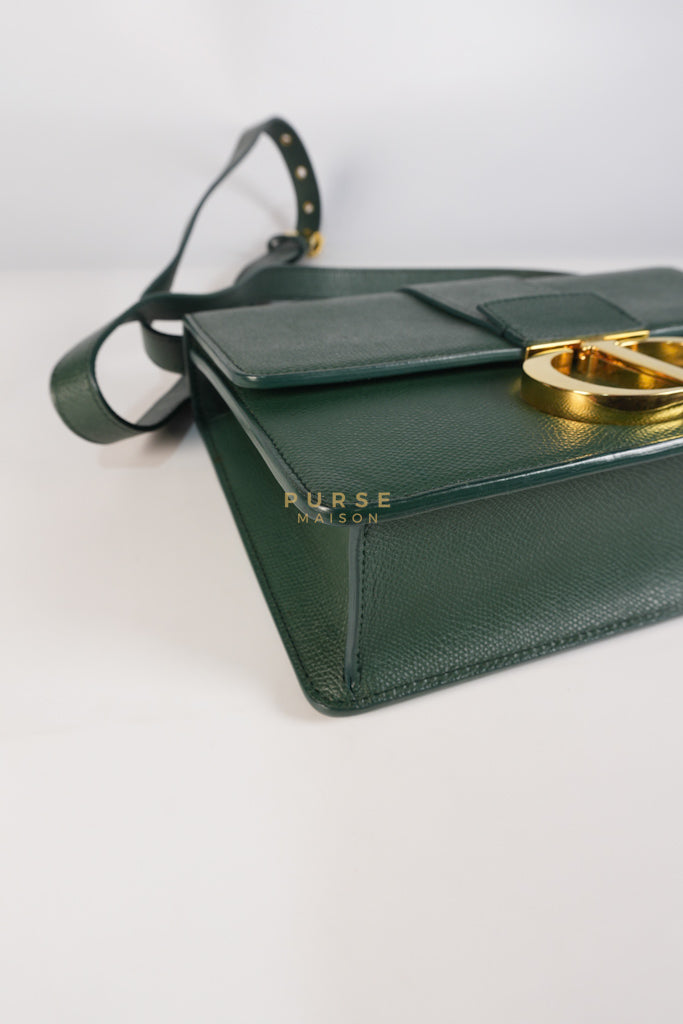 30 Montaigne in Green Grained Calfskin Leather & Gold Hardware | Purse Maison Luxury Bags Shop