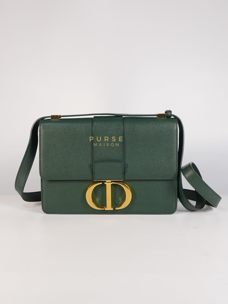 30 Montaigne in Green Grained Calfskin Leather & Gold Hardware | Purse Maison Luxury Bags Shop
