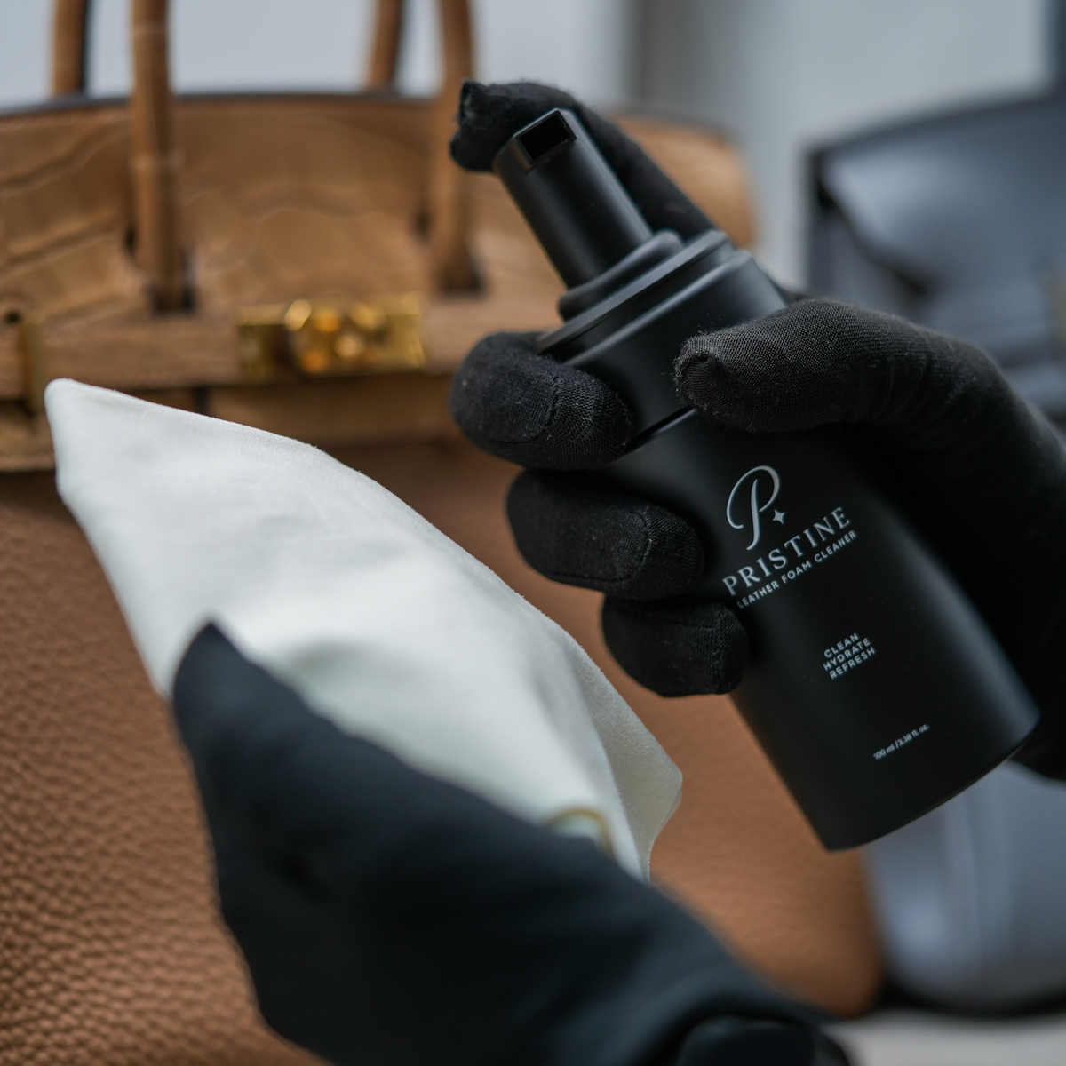 Pristine Leather Care System – Foam Cleaner 100ml, Care Lotion 50g & Cloth