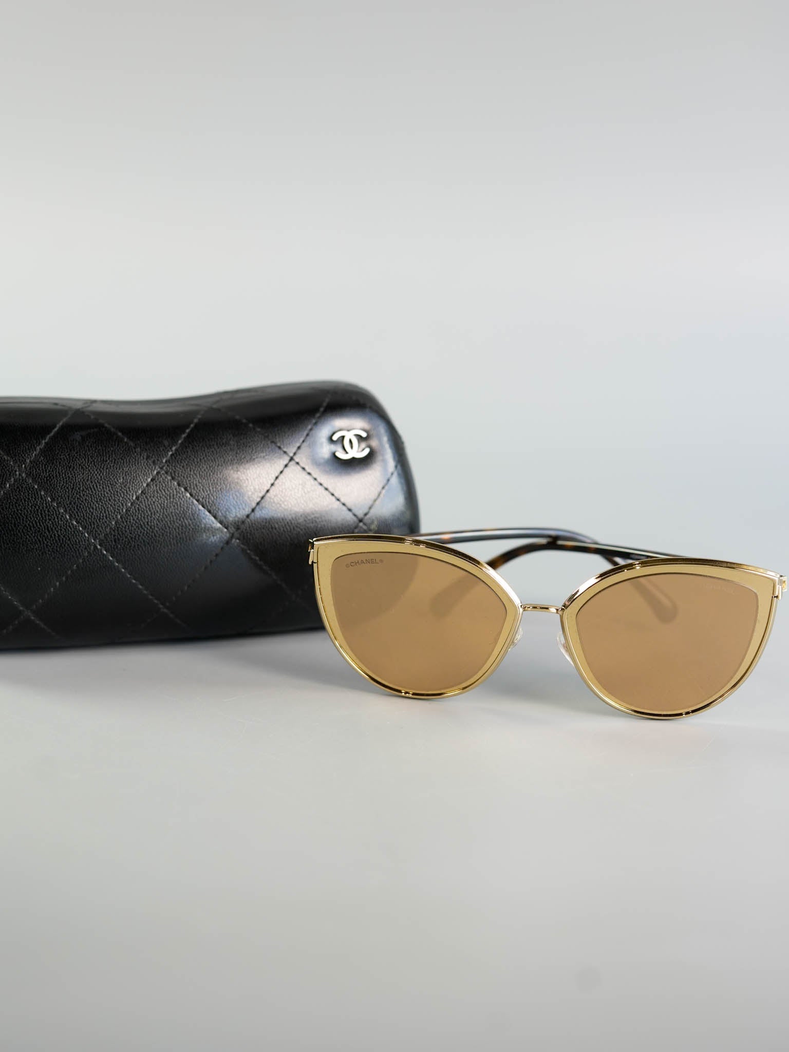 395/T6 Gold Metal Cat Eye Sunglasses | Purse Maison Luxury Bags Shop