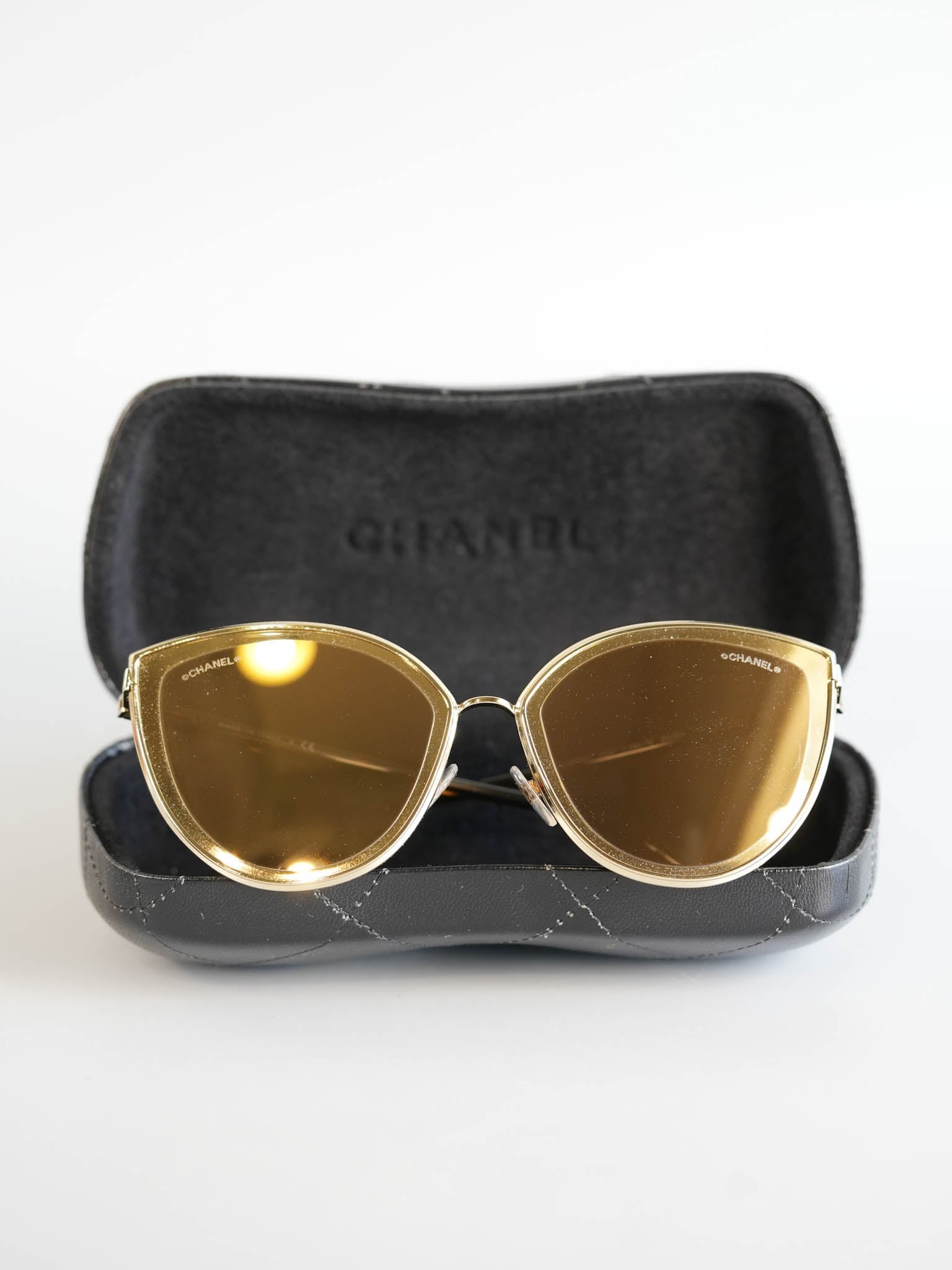 395/T6 Gold Metal Cat Eye Sunglasses | Purse Maison Luxury Bags Shop