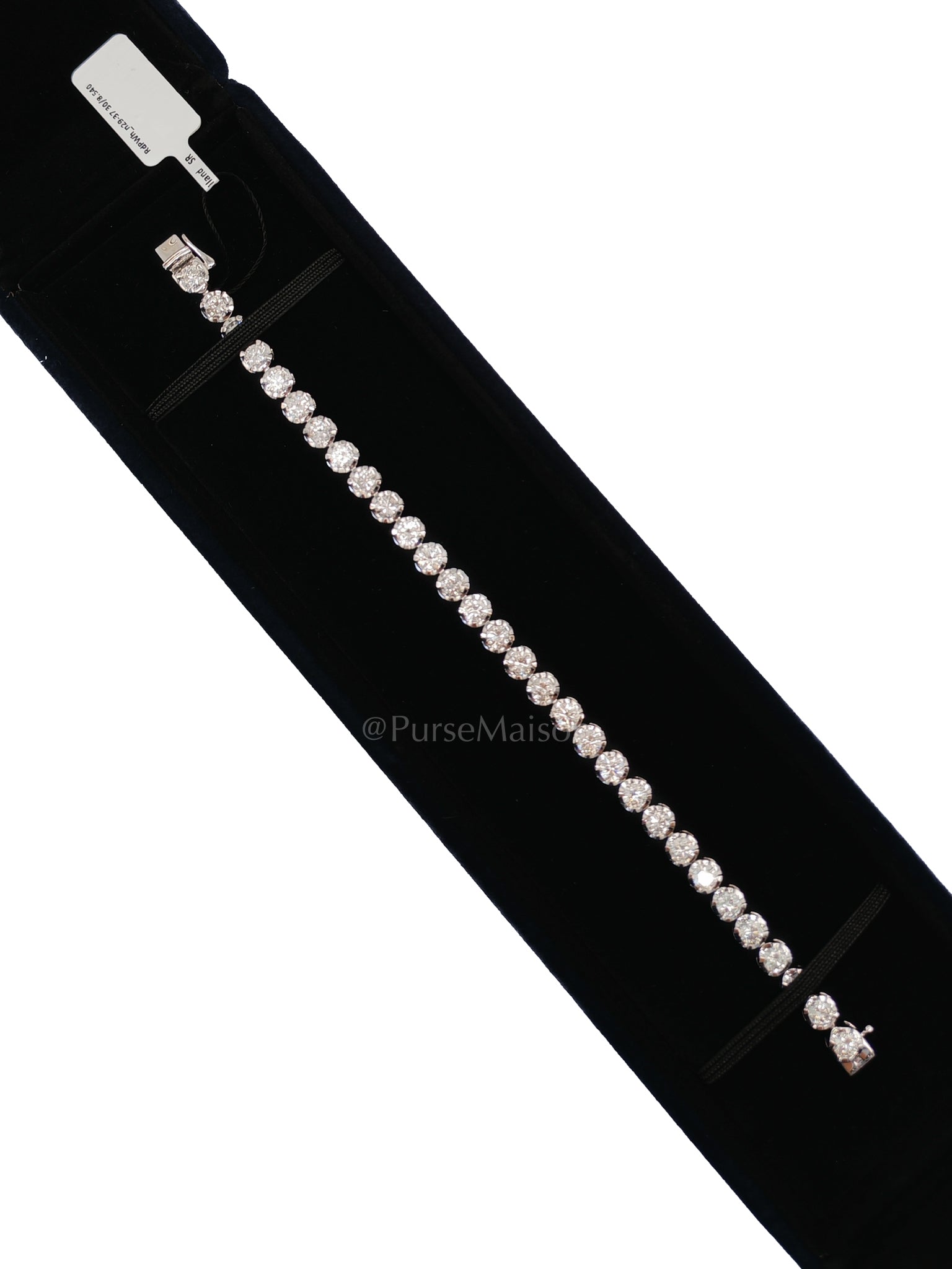18k 9.11gms. 8.54cts. Natural Diamond White Gold Tennis Bracelet (7 inches)