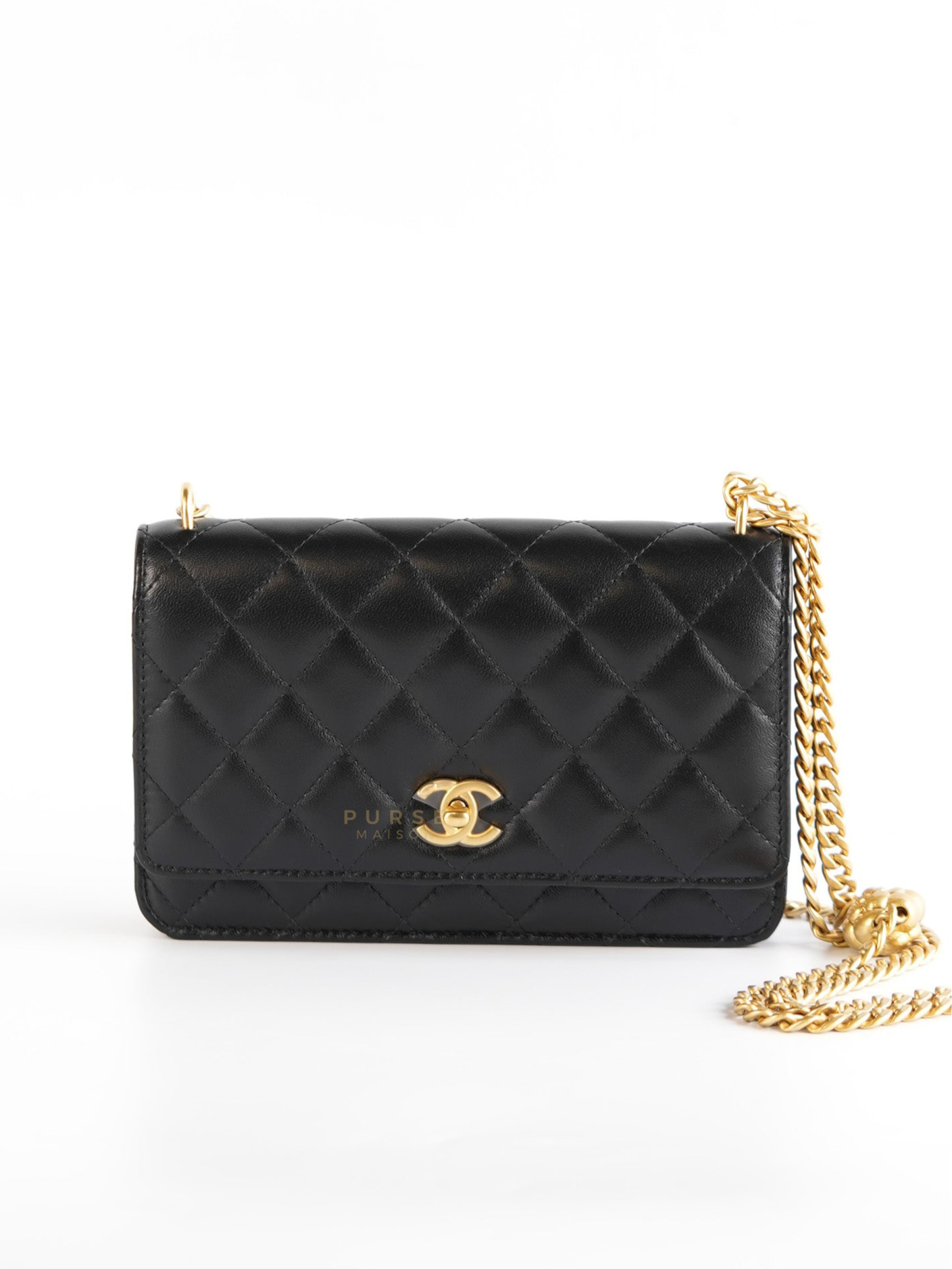 Wallet On Chain (WOC) in  Camelia Adjusting Buckle in Aged Gold Hardware (Microchip)