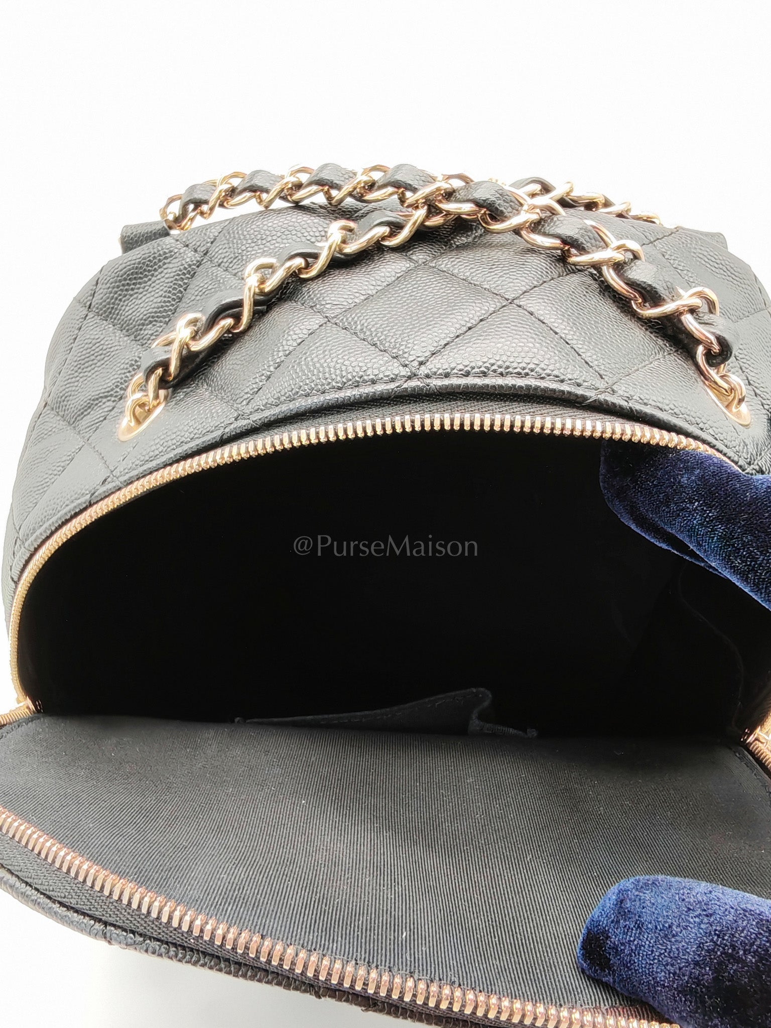 CC Day Backpack Small Black Caviar Light Gold Hardware (Series 27)