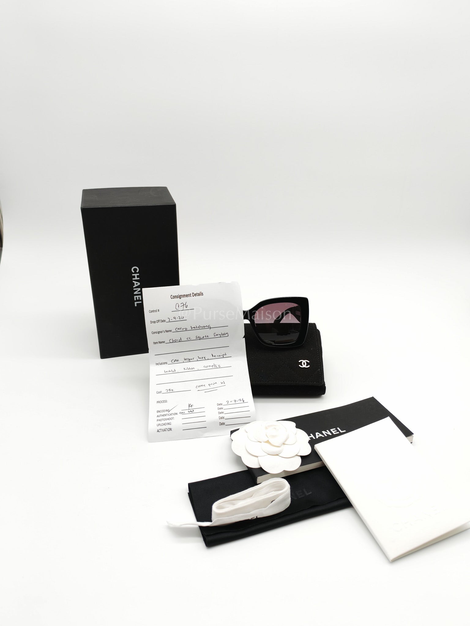 5494-ACC Black Square Sunglasses | Purse Maison Luxury Bags Shop