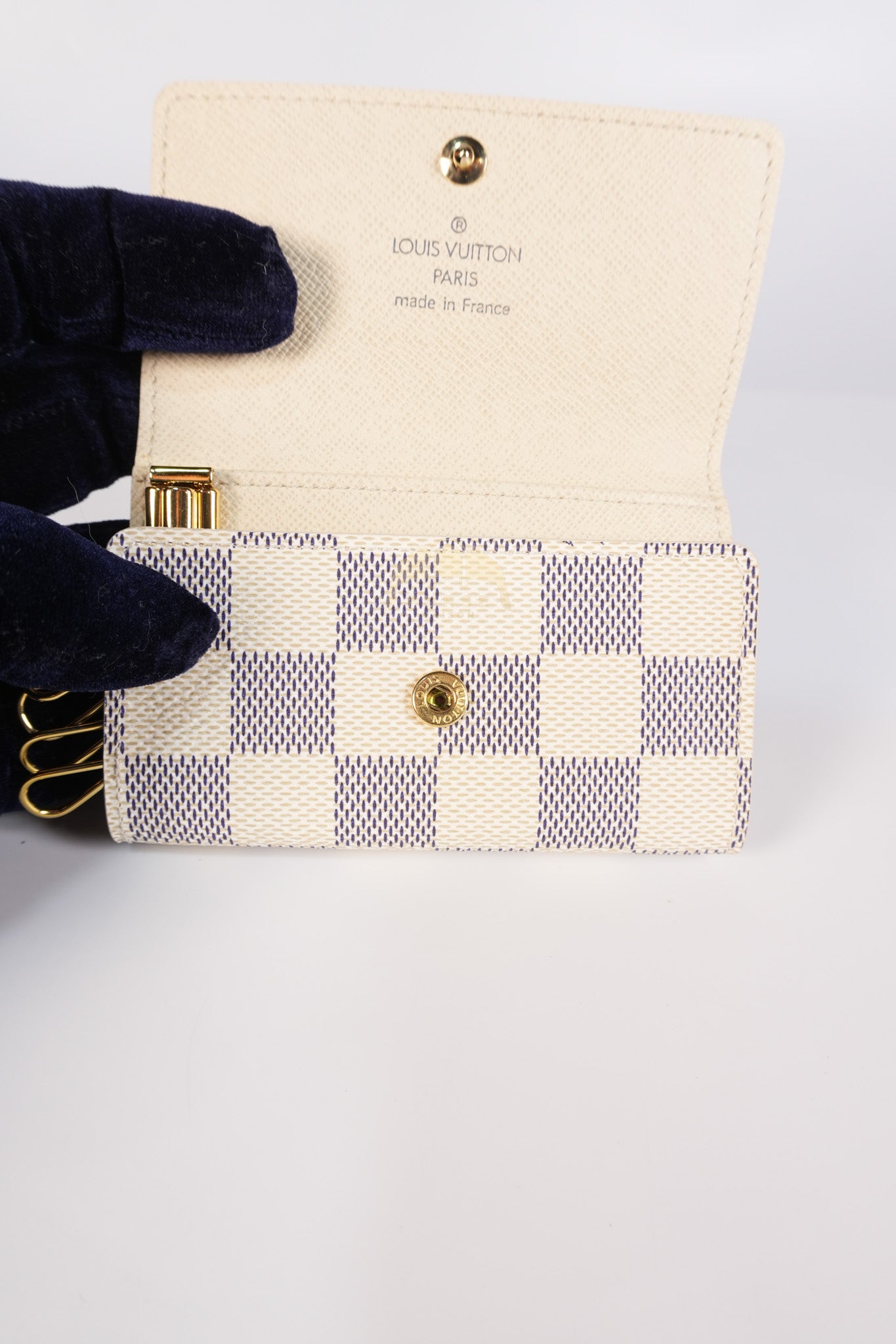 6 Key Holder in Damier Azur Blue (Date code: CT3007) | Purse Maison Luxury Bags Shop