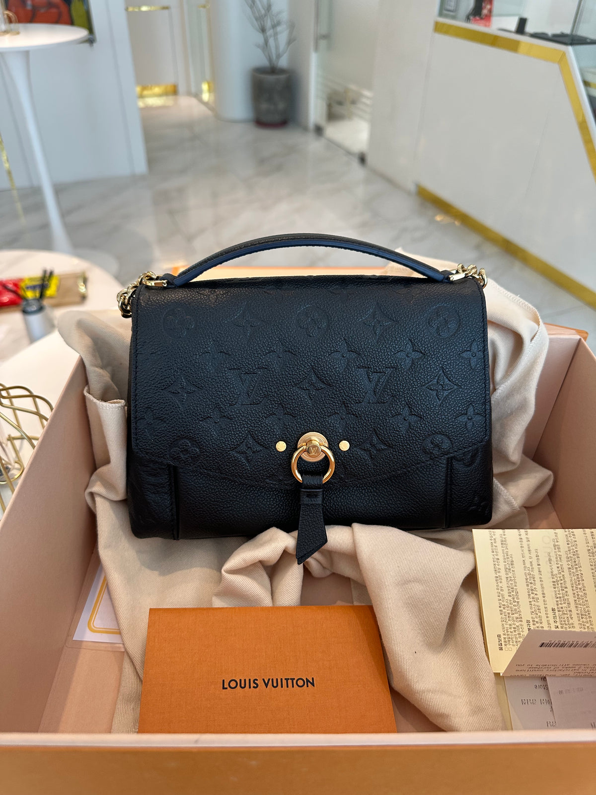 Lv monogram enpriente blanche bb bag black