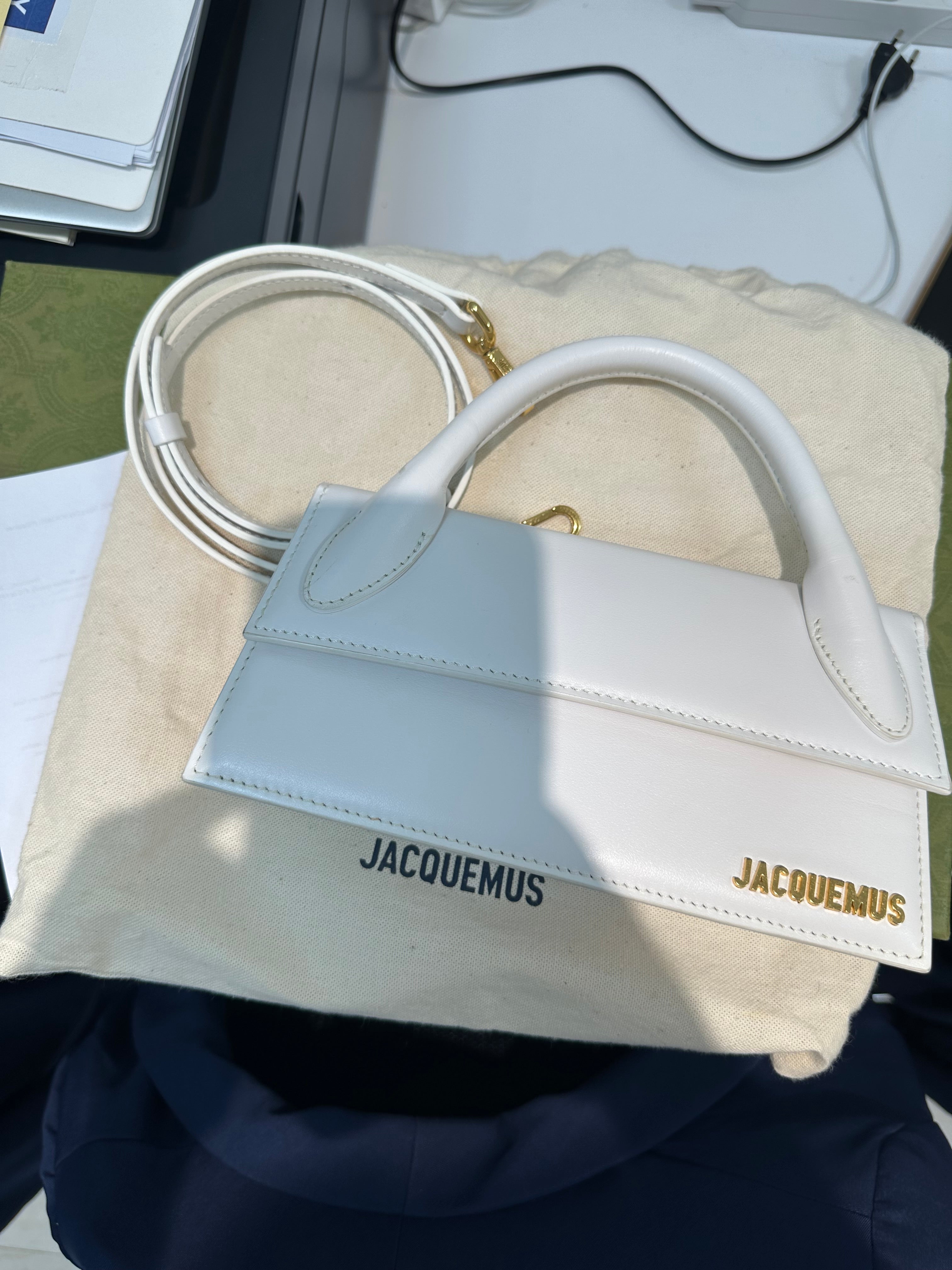 Jacquemus le chiquito long bag in white