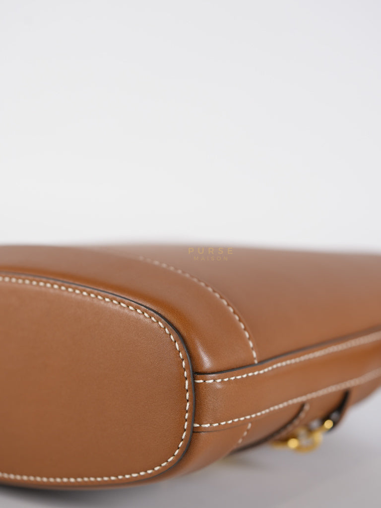 73 Small Horsebit Bucket Bag Tan in Smooth Calfskin Leather | Purse Maison Luxury Bags Shop