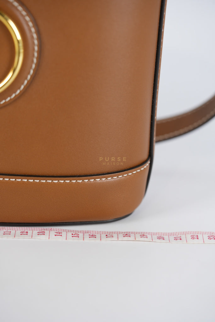 73 Small Horsebit Bucket Bag Tan in Smooth Calfskin Leather | Purse Maison Luxury Bags Shop