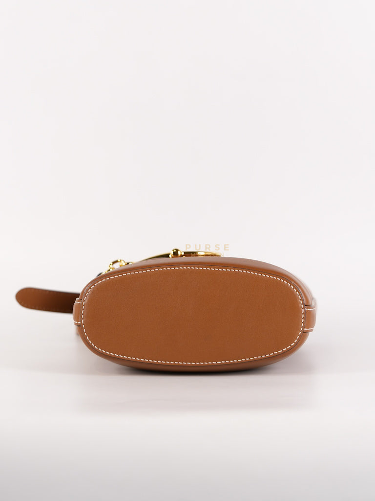 73 Small Horsebit Bucket Bag Tan in Smooth Calfskin Leather | Purse Maison Luxury Bags Shop