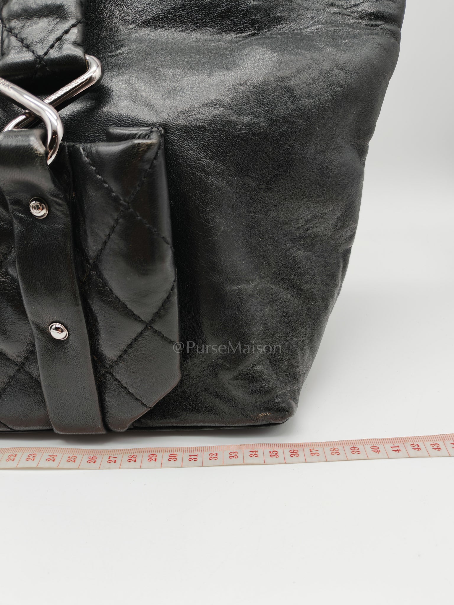 8 Knots Reissue Tote Bag Black in Lambskin Leather Silver Hardware (Series 11) | Purse Maison Luxury Bags Shop