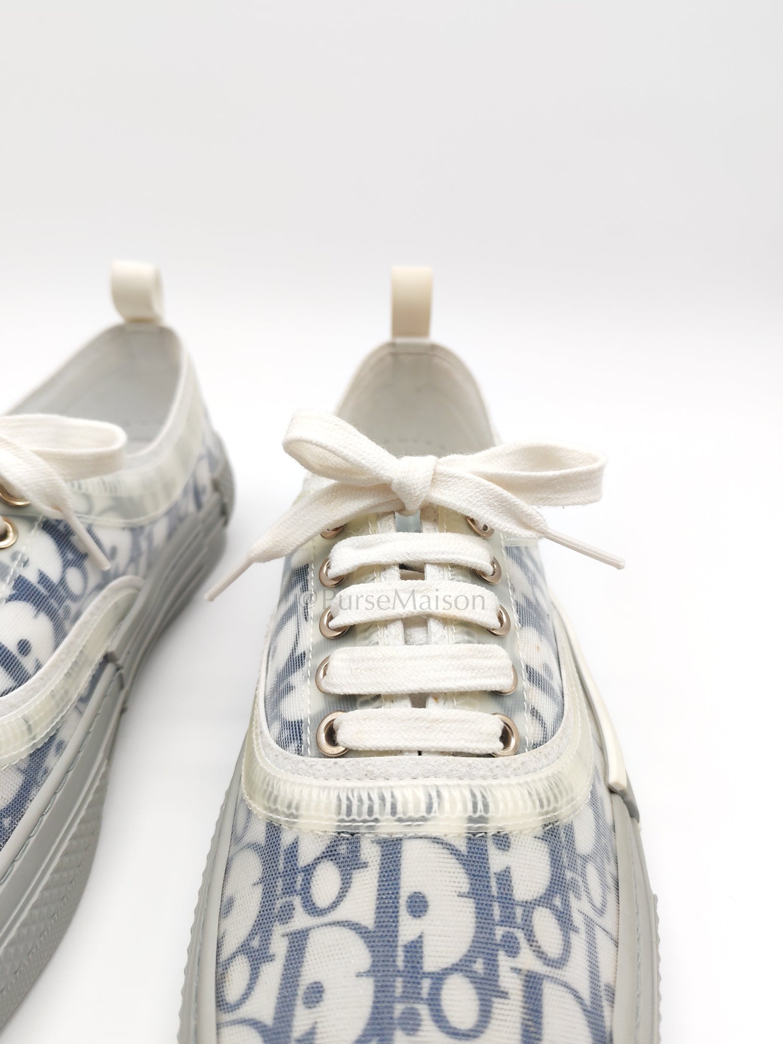 Technical Canvas Blue Oblique B23  Low Top Sneaker Size 43EU (27CM)