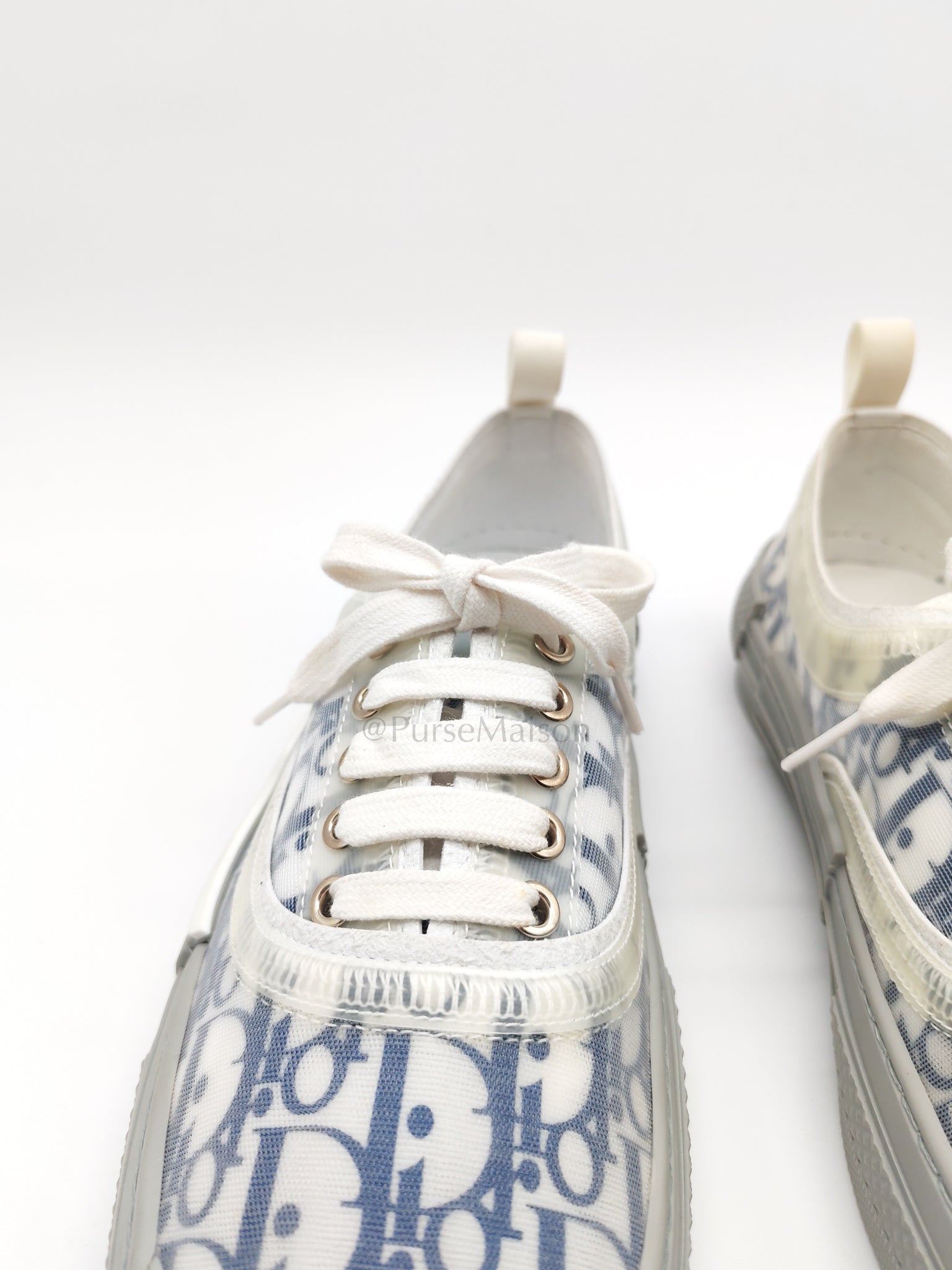 Technical Canvas Blue Oblique B23  Low Top Sneaker Size 43EU (27CM)