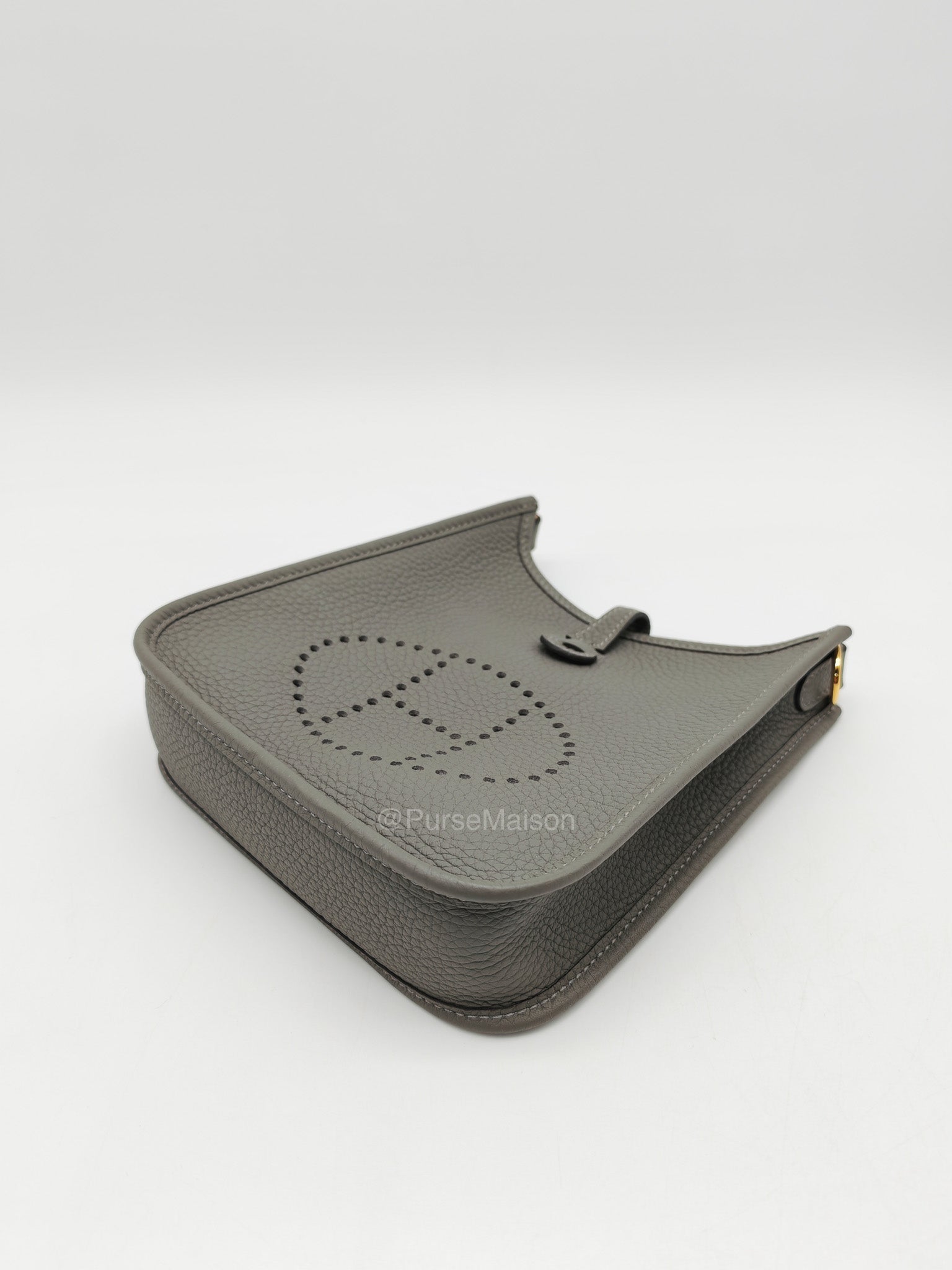 Hermes Evelyne TPM in Gris Meyer Clemence Leather and Gold Hardware Stamp W (2024)