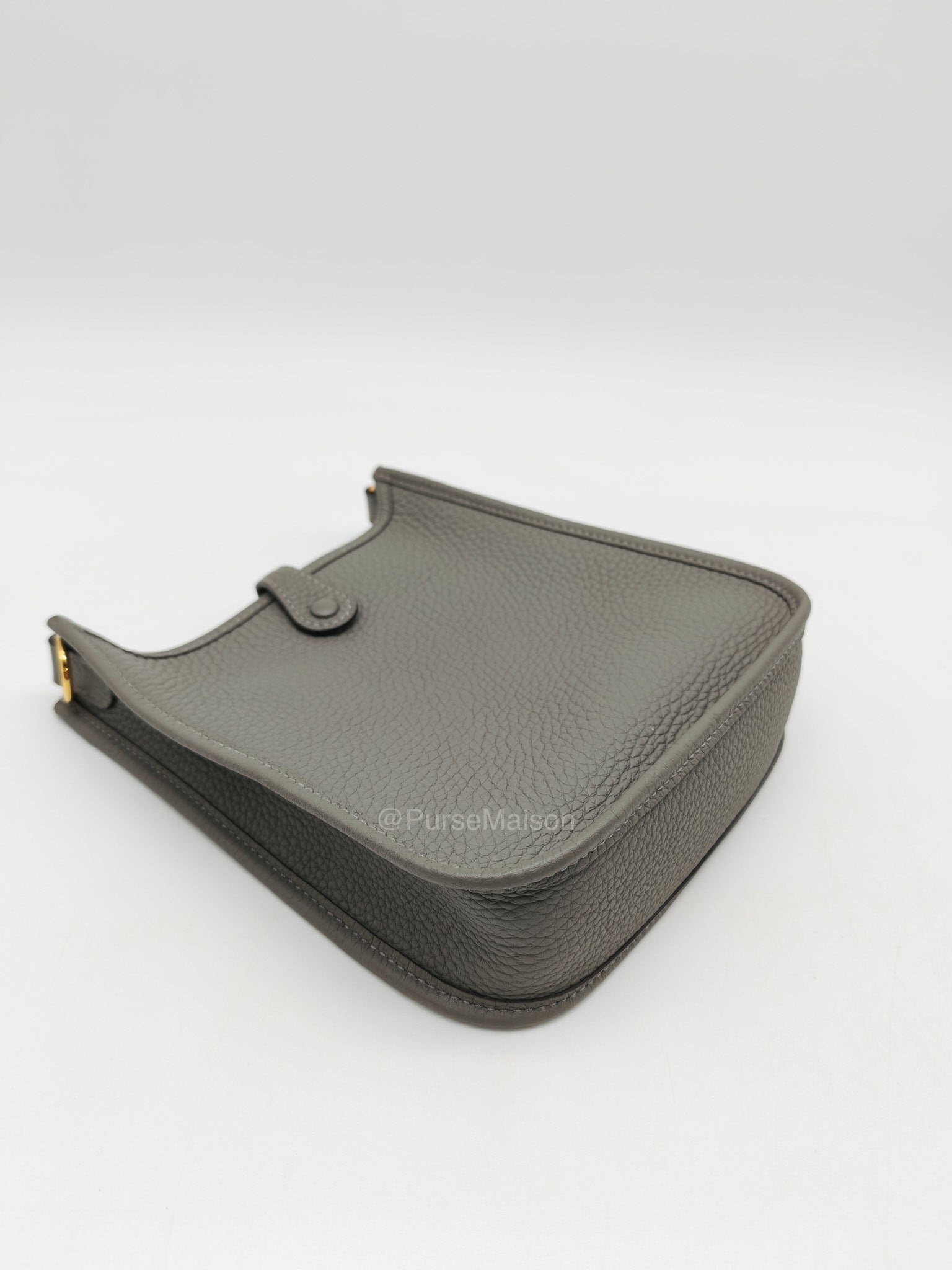 Hermes Evelyne TPM in Gris Meyer Clemence Leather and Gold Hardware Stamp W (2024)