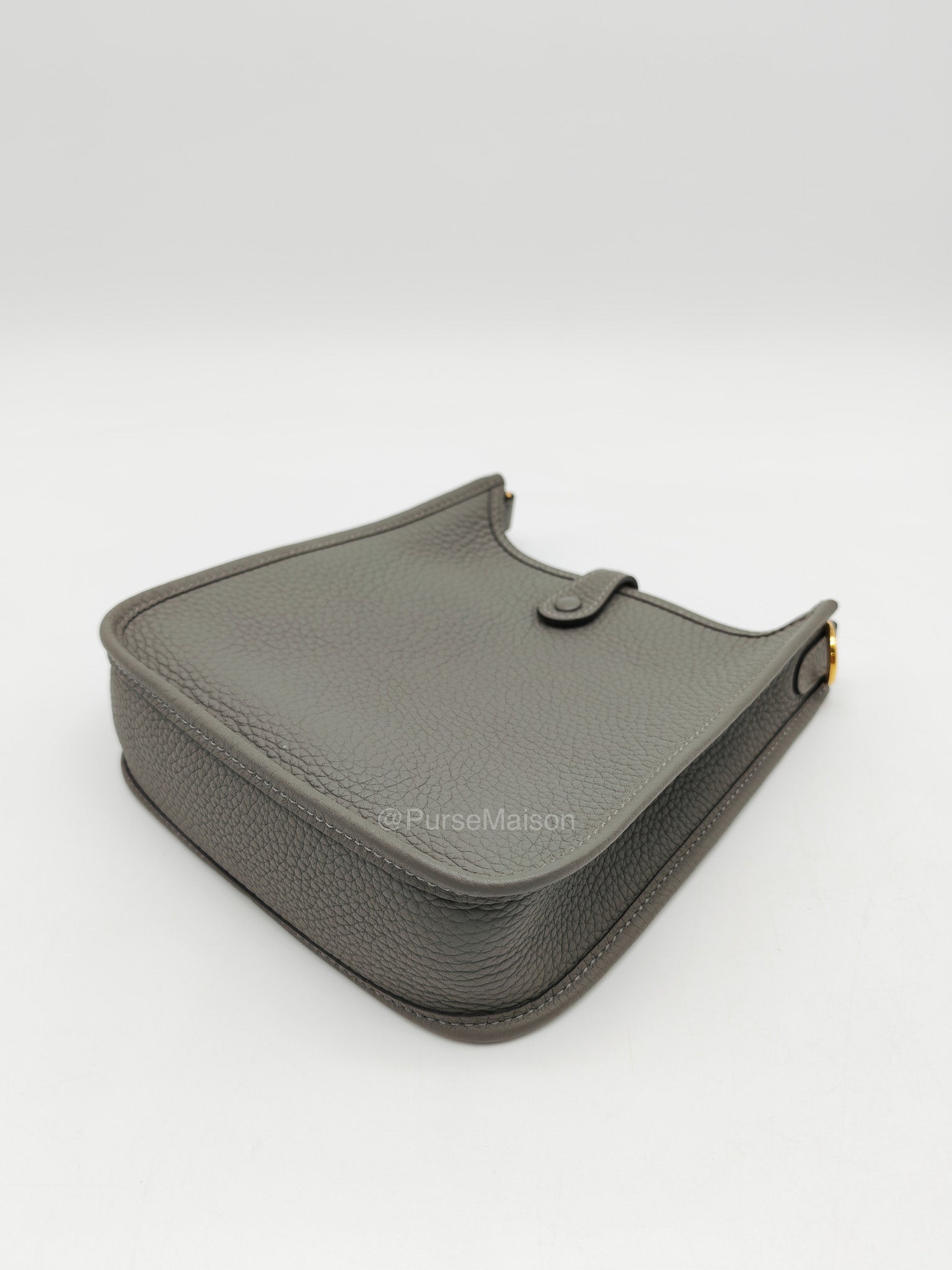 Hermes Evelyne TPM in Gris Meyer Clemence Leather and Gold Hardware Stamp W (2024)