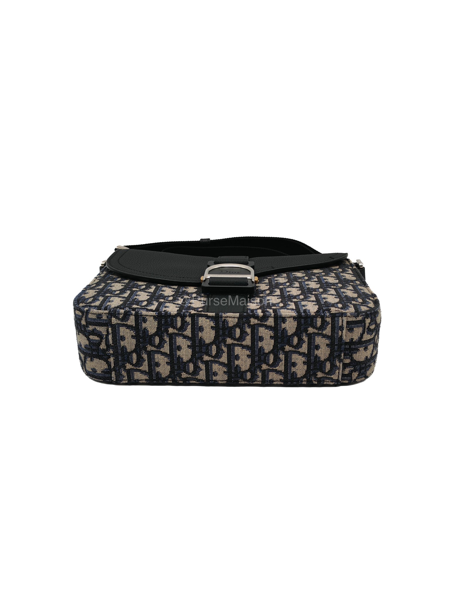Christian Dior Saddle Heritage Messenger Bag in Oblique Jacquard Canvas and Grained Calfskin Leather