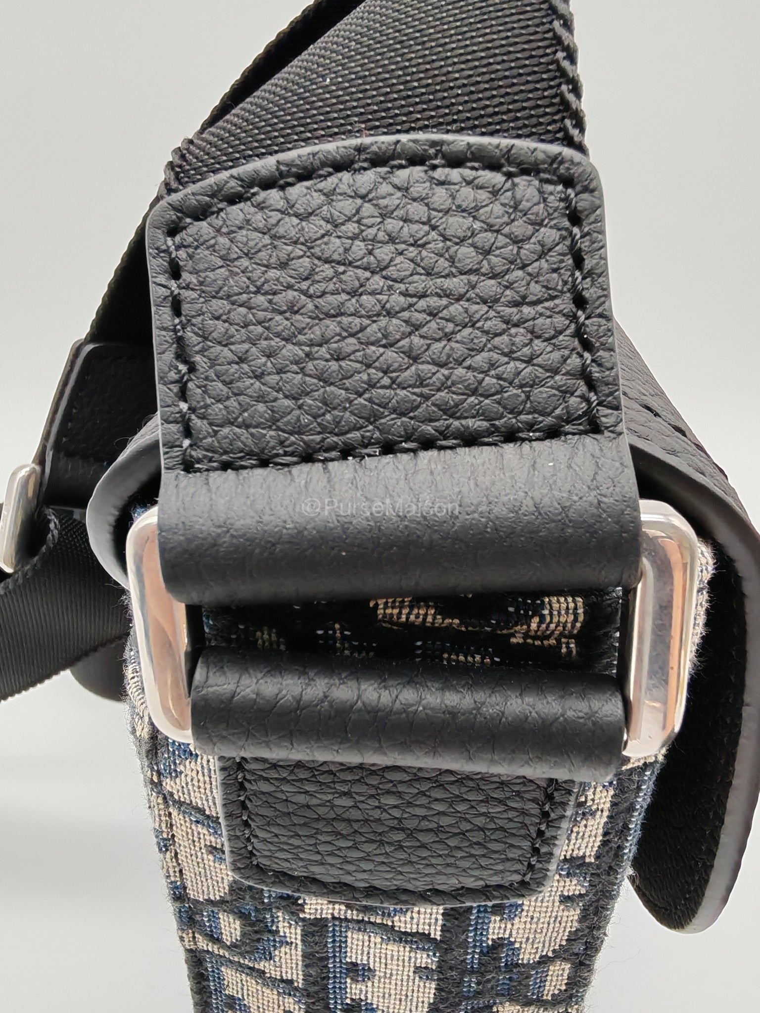 Christian Dior Saddle Heritage Messenger Bag in Oblique Jacquard Canvas and Grained Calfskin Leather