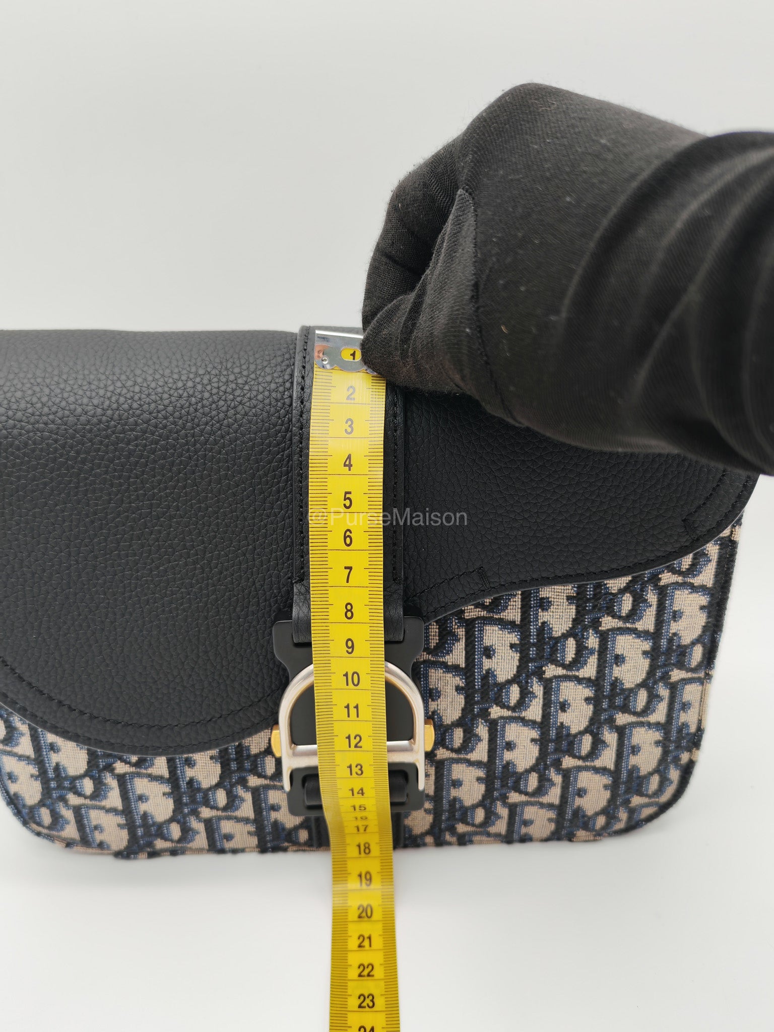 Christian Dior Saddle Heritage Messenger Bag in Oblique Jacquard Canvas and Grained Calfskin Leather