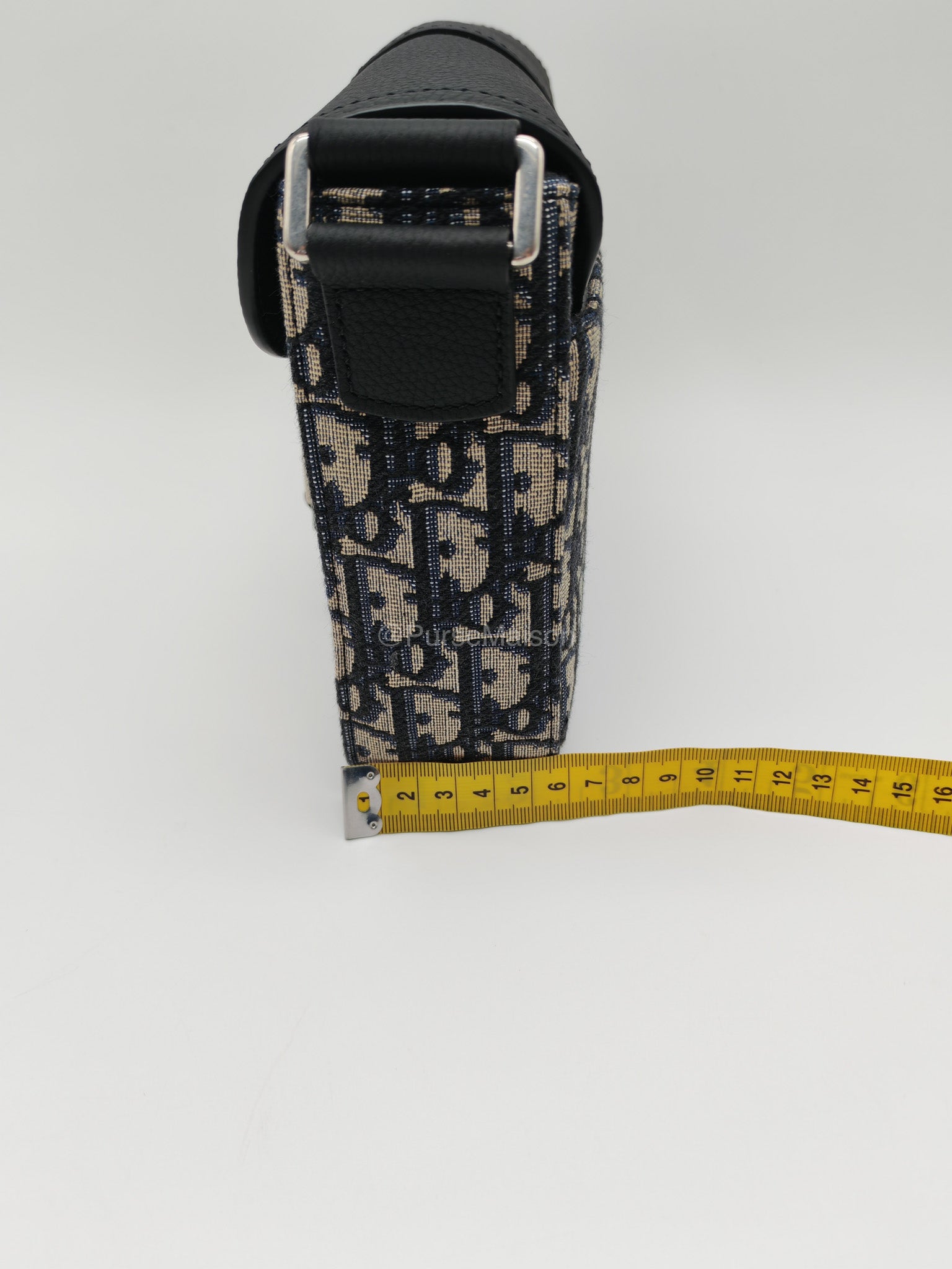 Christian Dior Saddle Heritage Messenger Bag in Oblique Jacquard Canvas and Grained Calfskin Leather
