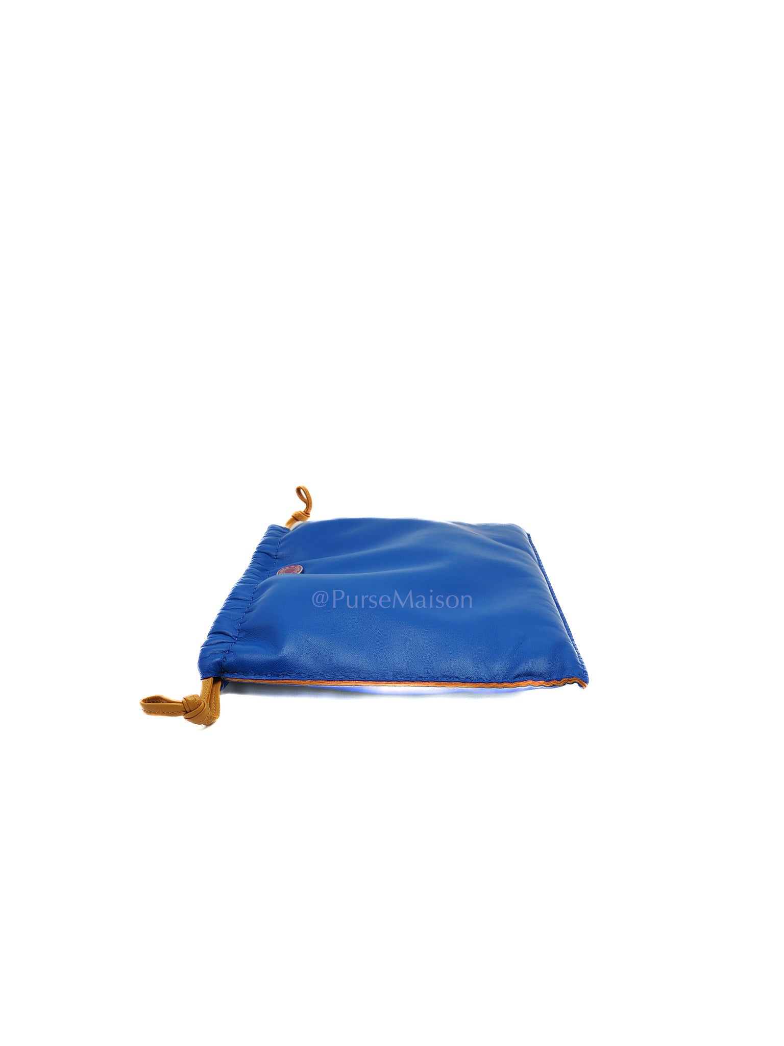 Pilo Pouch in Blue Swift Lambskin Leather & Palladium Hardware Stamp U (2022)