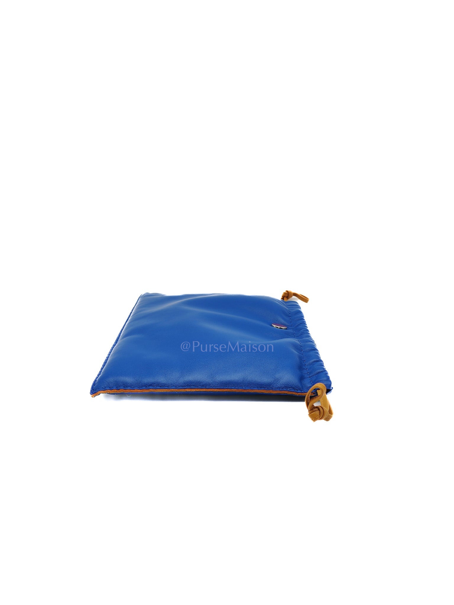 Pilo Pouch in Blue Swift Lambskin Leather & Palladium Hardware Stamp U (2022)