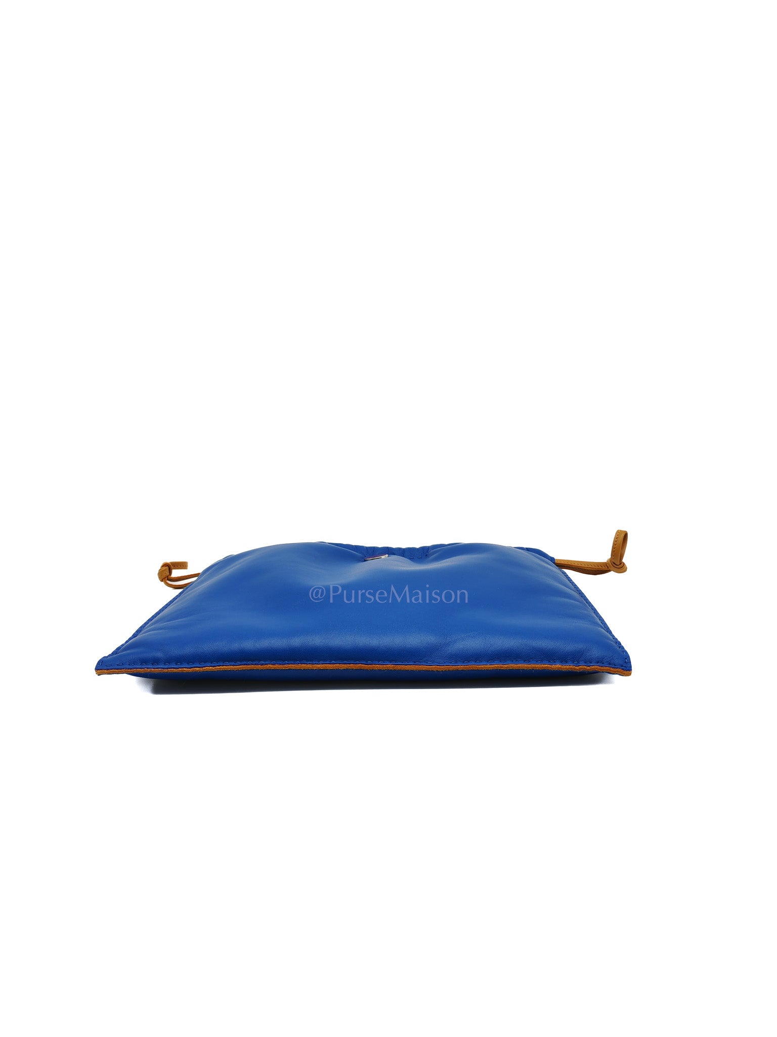 Pilo Pouch in Blue Swift Lambskin Leather & Palladium Hardware Stamp U (2022)