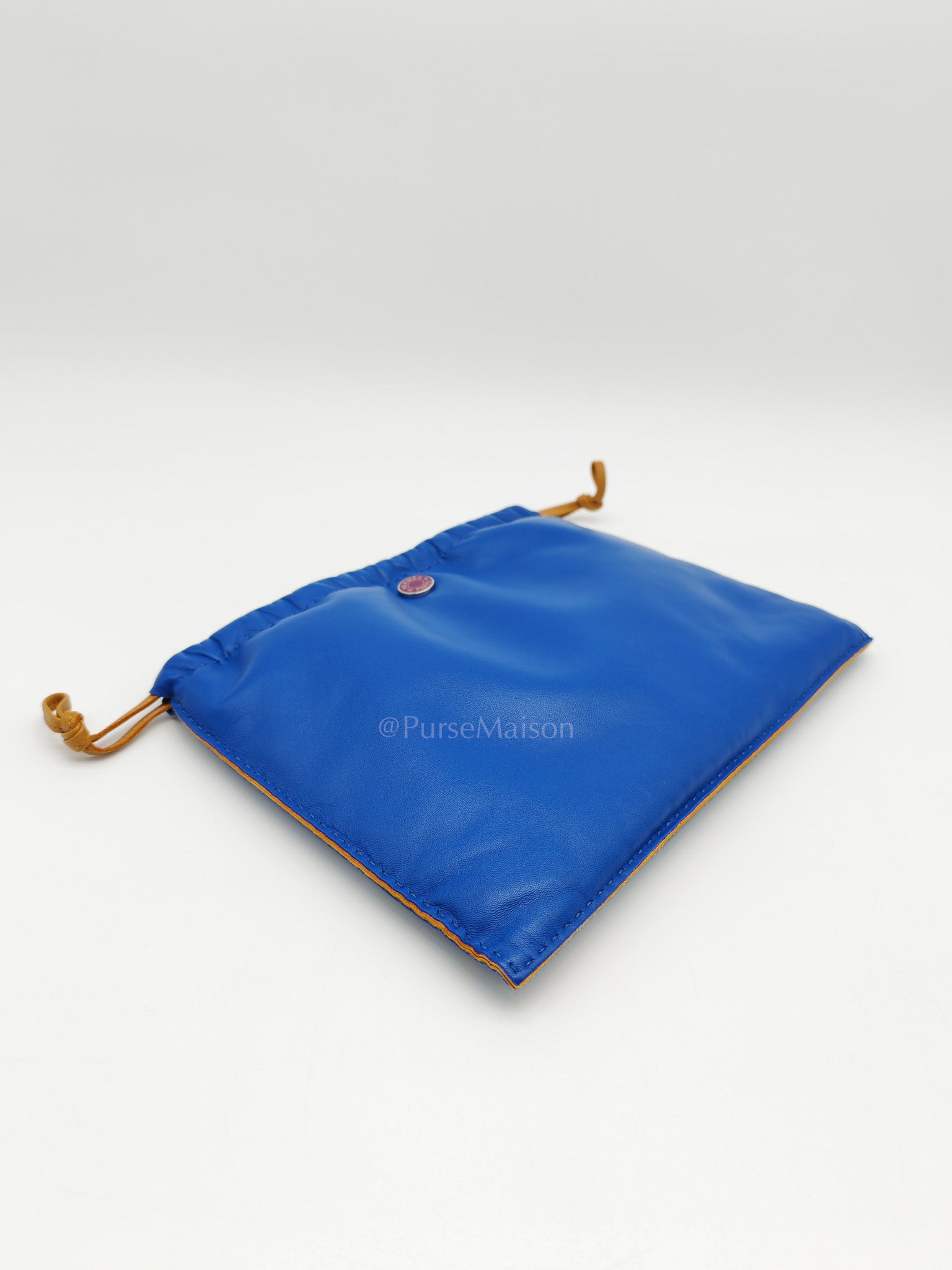 Pilo Pouch in Blue Swift Lambskin Leather & Palladium Hardware Stamp U (2022)